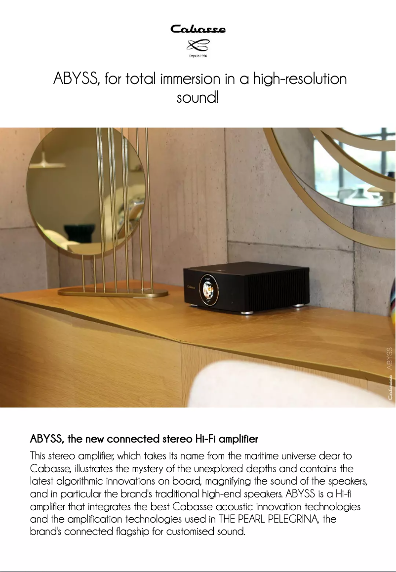 Page 1 de la notice Fiche technique Cabasse ABYSSABYSS