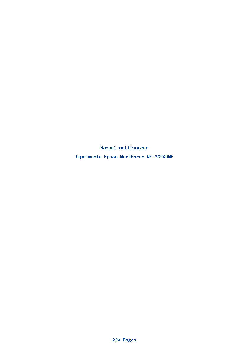 Page 1 de la notice Manuel utilisateur Epson WorkForce WF-3620DWF