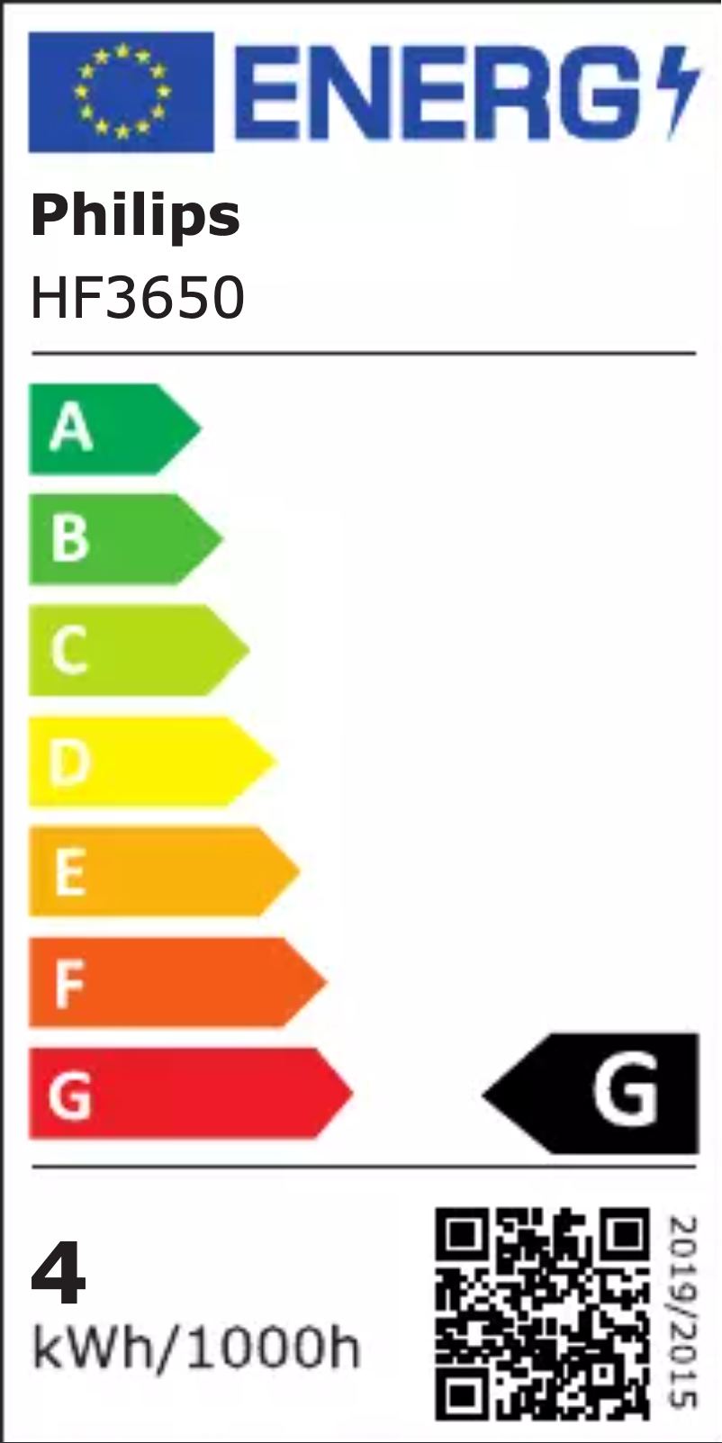 Page 1 de la notice Label énergétique Philips Somneo Sleep & Wake-Up Light HF3650