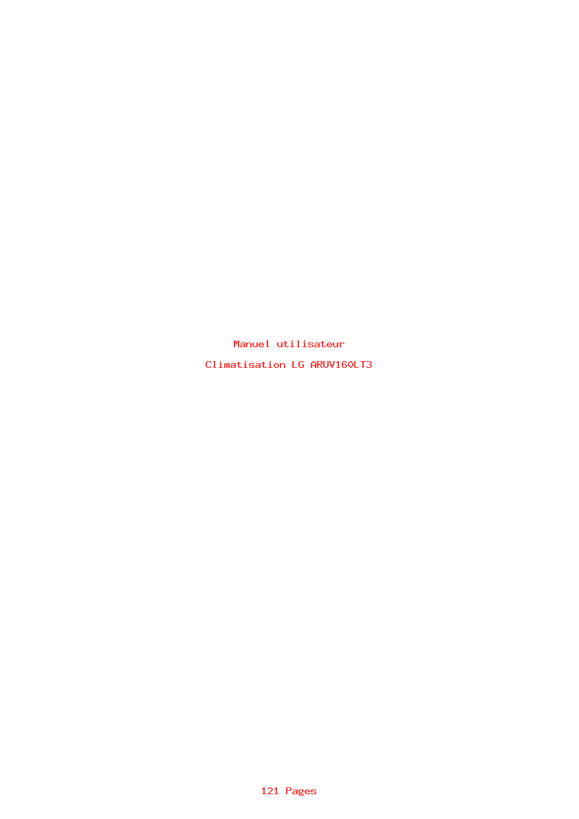 Page 1 de la notice Manuel utilisateur LG ARUV160LT3
