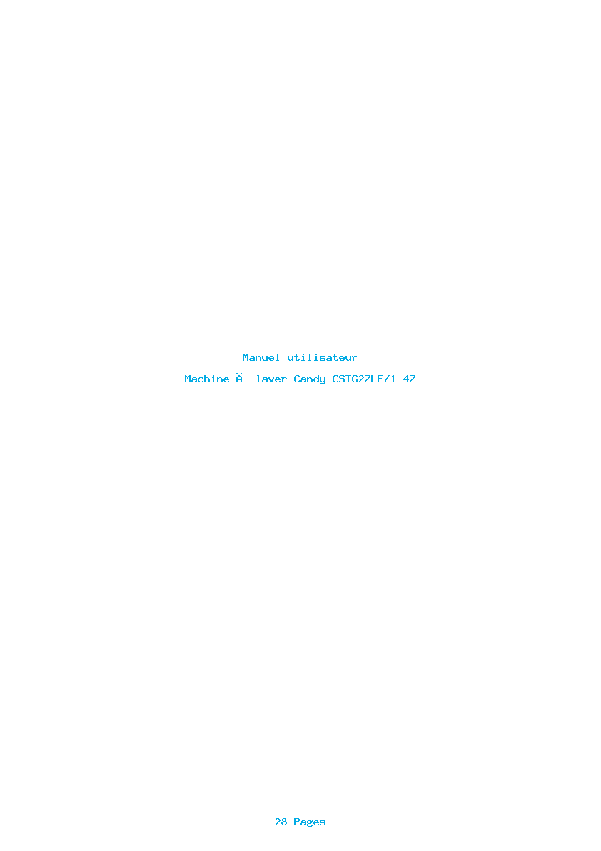 Page 1 de la notice Manuel utilisateur Candy CSTG27LE/1-47