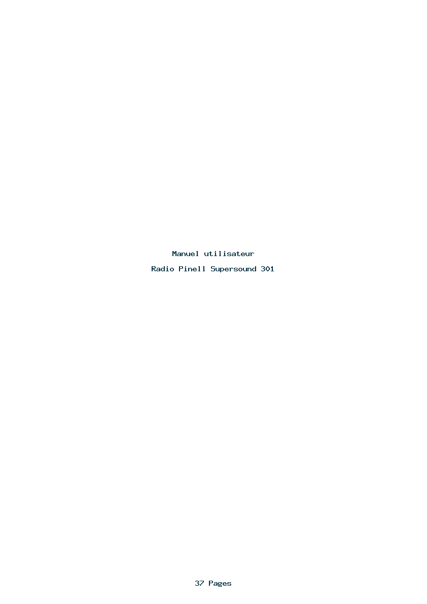 Page 1 de la notice Manuel utilisateur Pinell Supersound 301