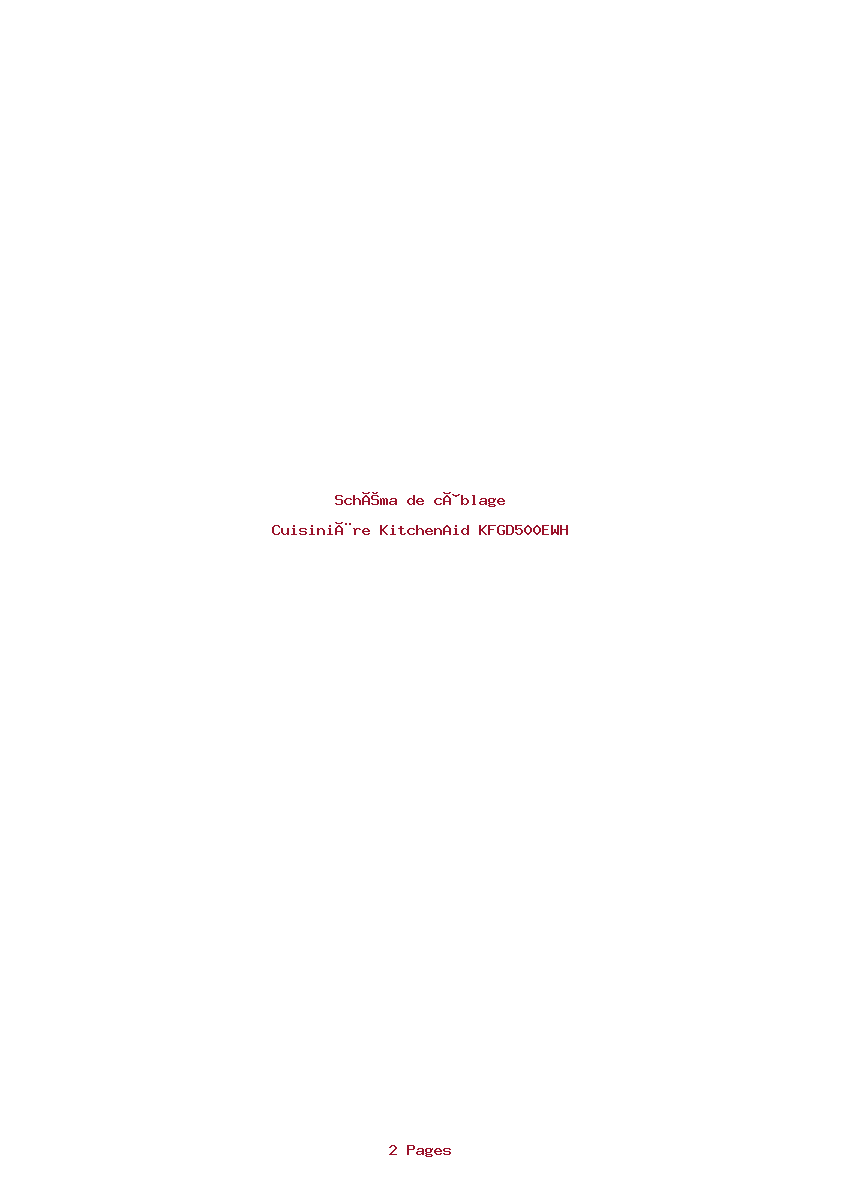 Page 1 de la notice Schéma de câblage KitchenAid KFGD500EWH