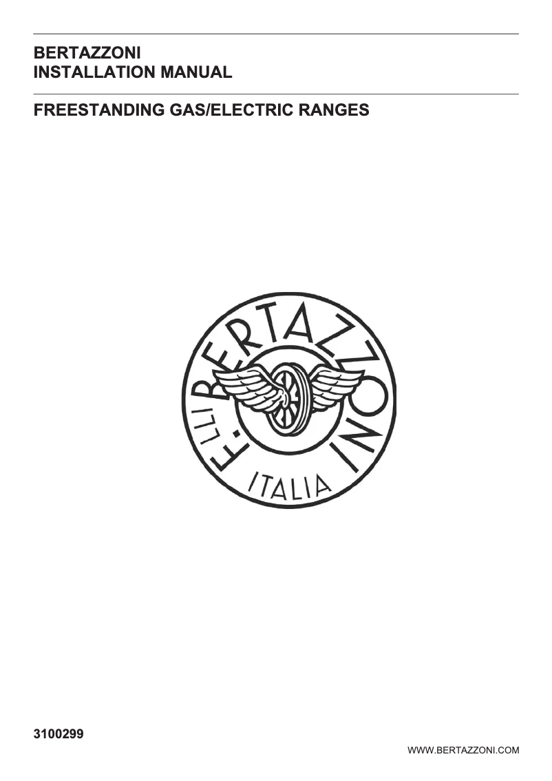 Page 1 de la notice Guide d'installation Bertazzoni PROF366DFSXT