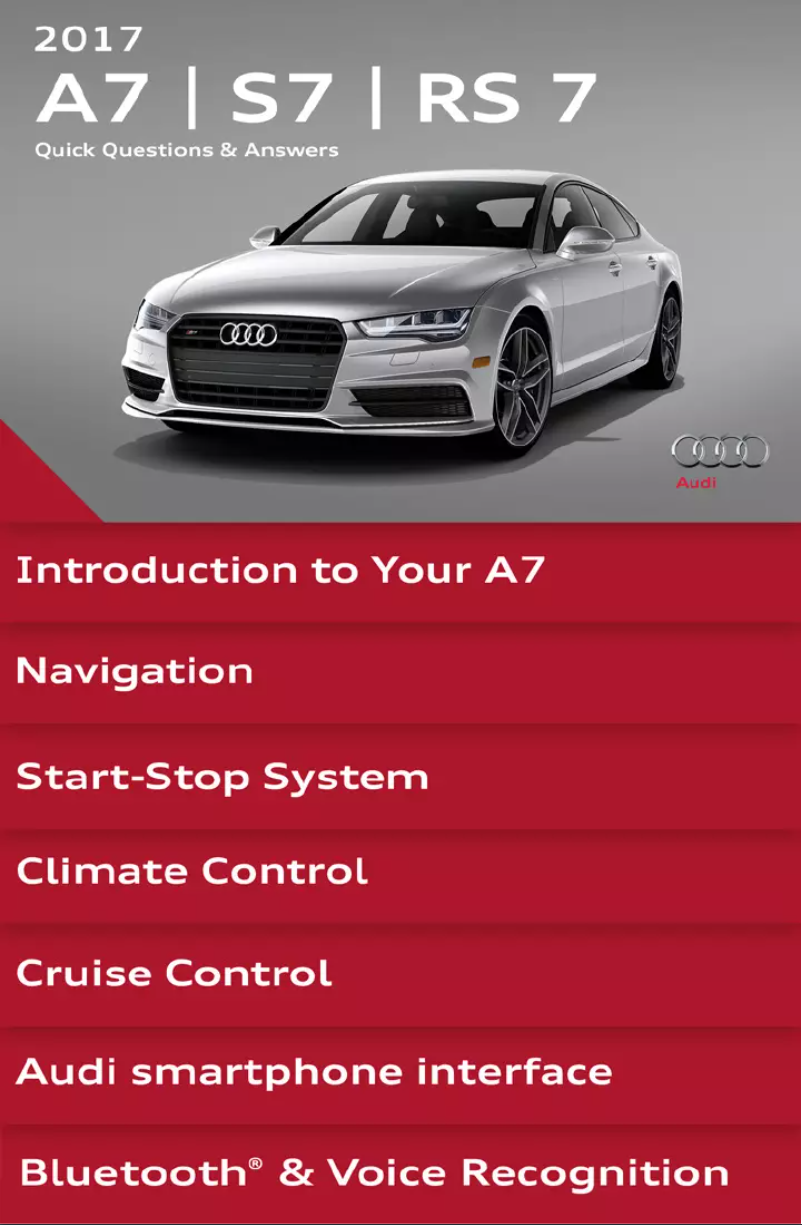 Página 1 del manual Manual de usuario Audi A7 (2017)