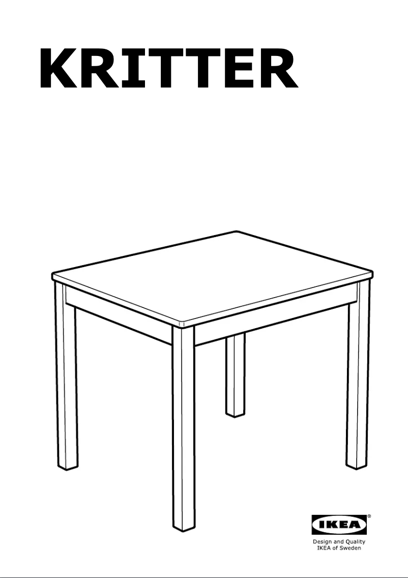 Page 1 de la notice Manuel utilisateur Ikea KRITTER 201.648.92