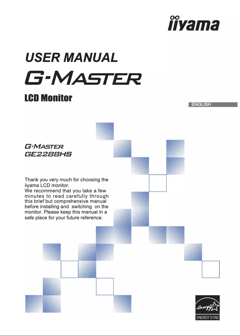 Page 1 de la notice Manuel utilisateur Iiyama G-Master Black Hawk GE2288HS-B1