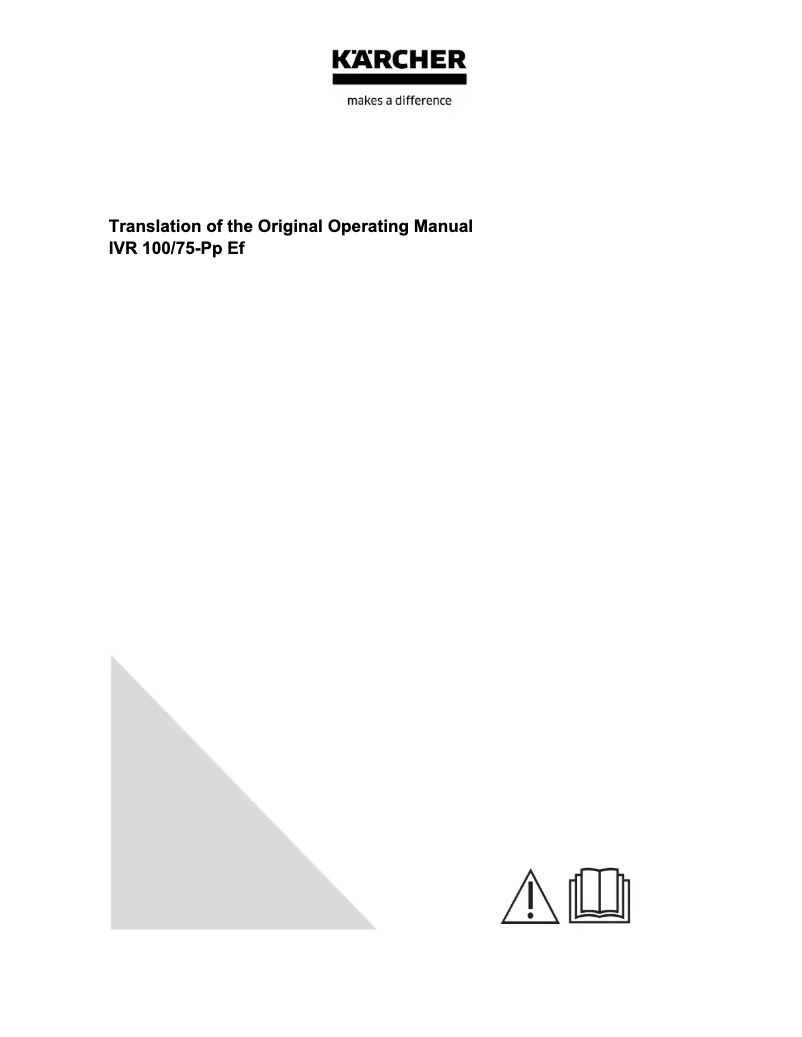 Page 1 de la notice Manuel utilisateur Kärcher IVR 100/75-Pp Ef