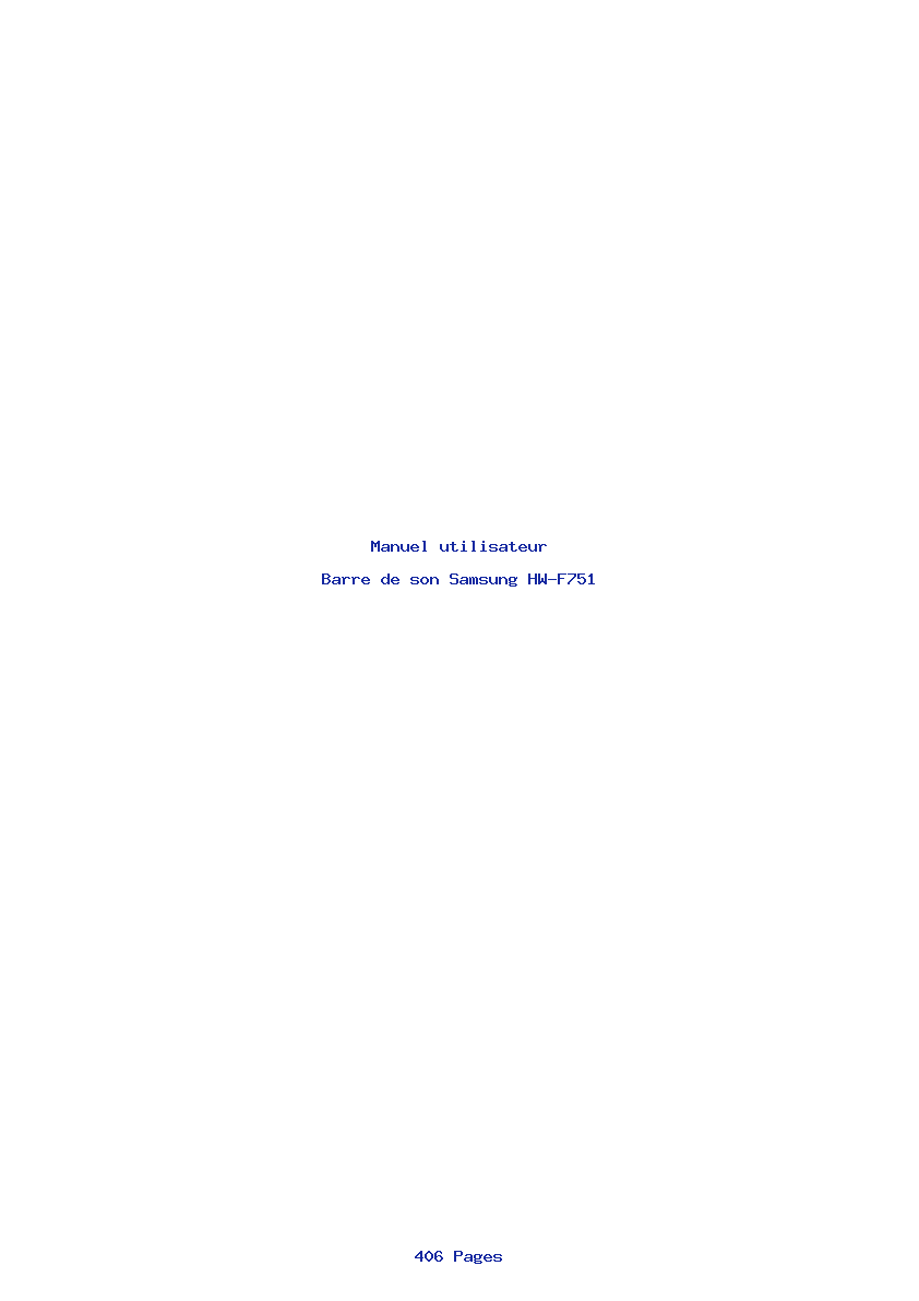 Page 1 de la notice Manuel utilisateur Samsung HW-F751