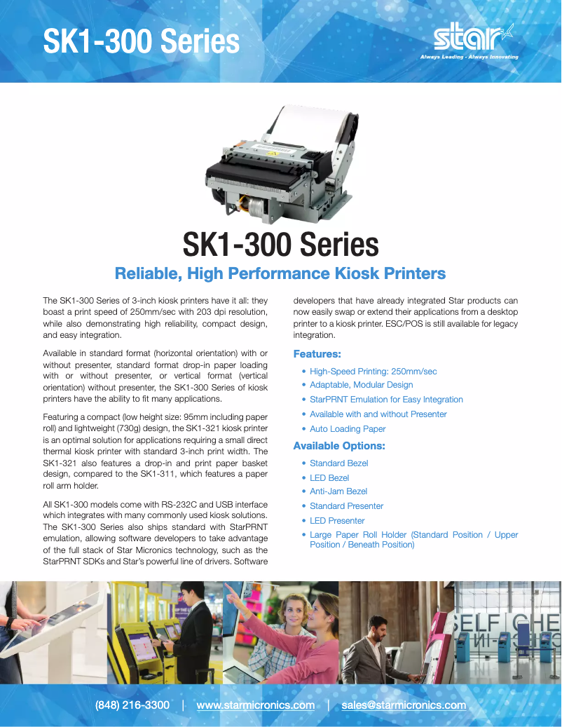 Page 1 de la notice Manuel utilisateur Star Micronics SK1-311SF4