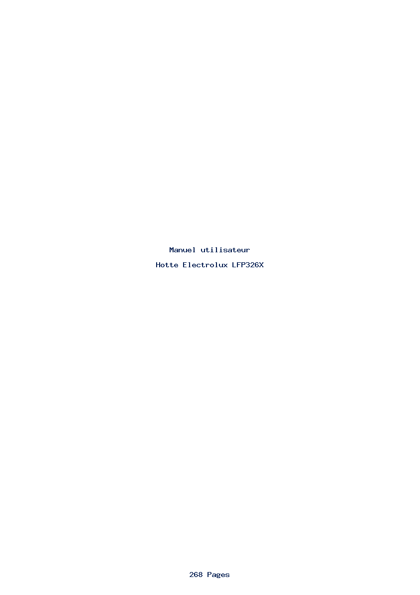 Page 1 de la notice Manuel utilisateur Electrolux LFP326X