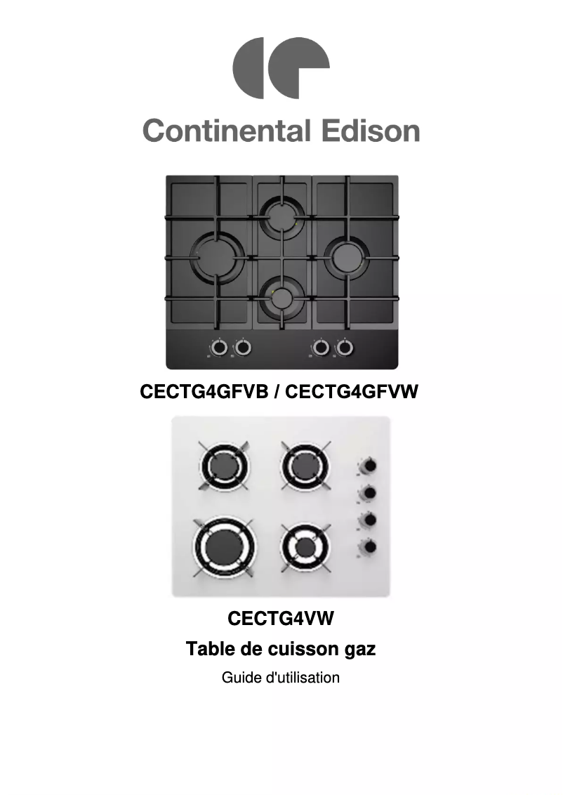 Page 1 de la notice Manuel utilisateur Continental Edison CECTG4GFVB