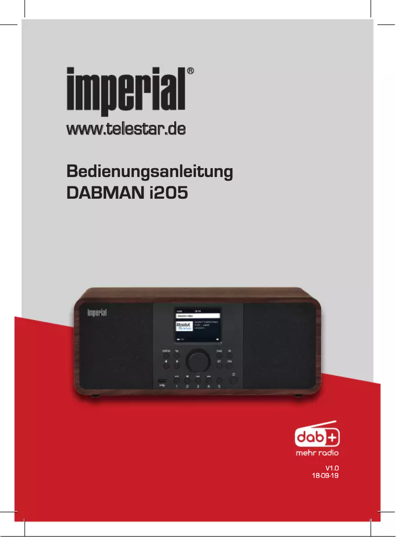 Page 1 de la notice Manuel utilisateur Imperial DABMAN i205