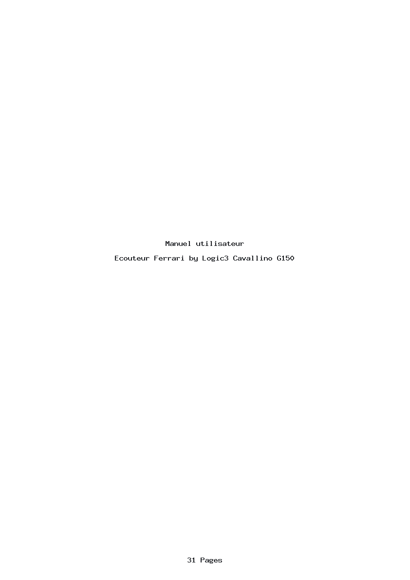 Page 1 de la notice Manuel utilisateur Ferrari by Logic3 Cavallino G150