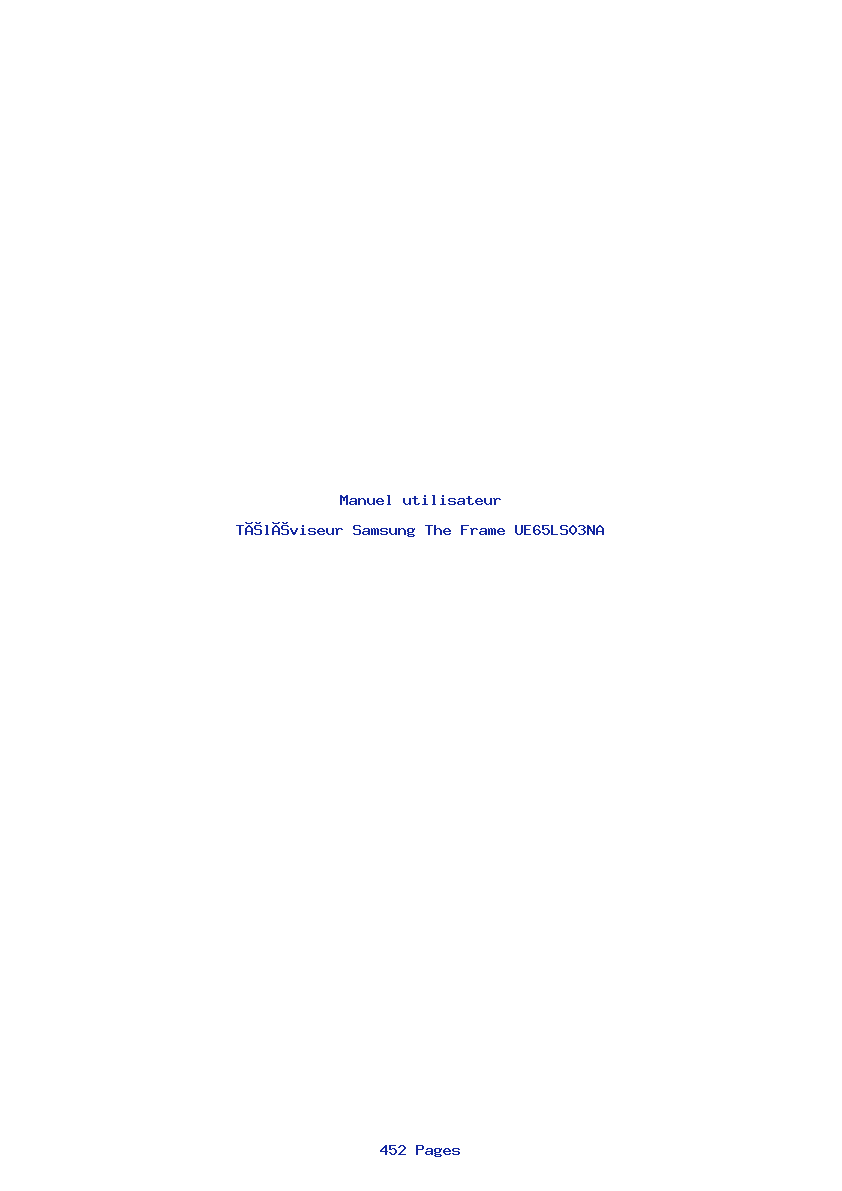 Page 1 de la notice Manuel utilisateur Samsung The Frame UE65LS03NA