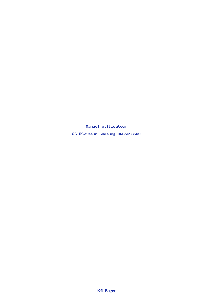 Page 1 de la notice Manuel utilisateur Samsung UN65KS8500F