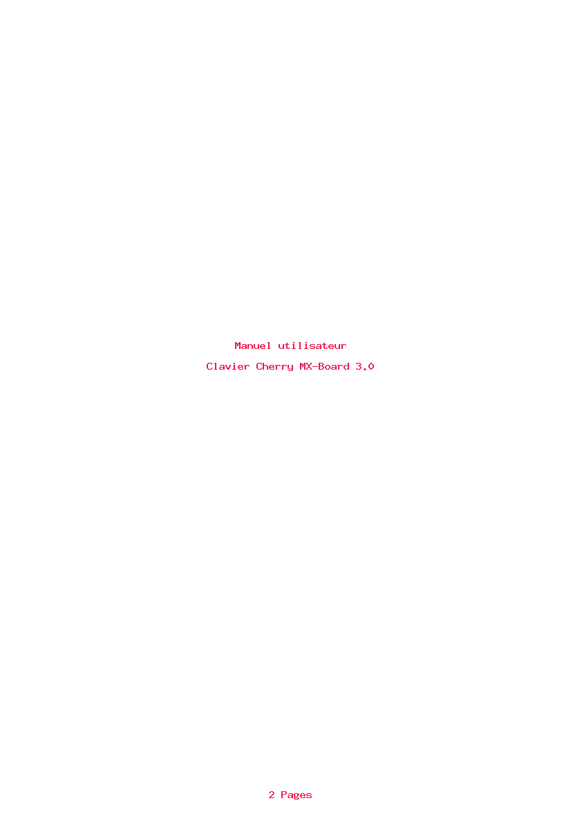 Page 1 de la notice Manuel utilisateur Cherry MX-Board 3.0
