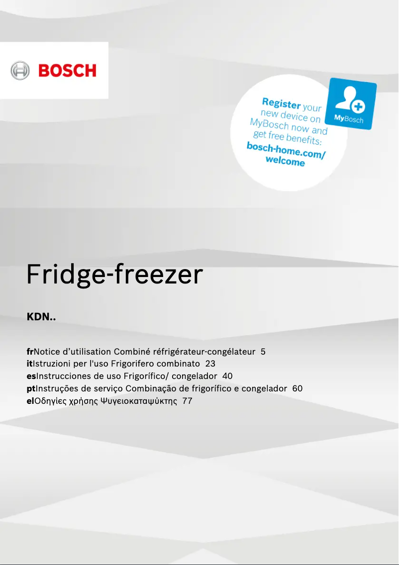 Page 1 of the manual User Manual Bosch KDN46VL20