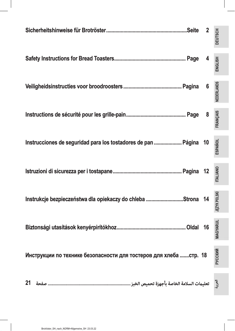 Page 1 de la notice Instructions / montage Clatronic TA 3687