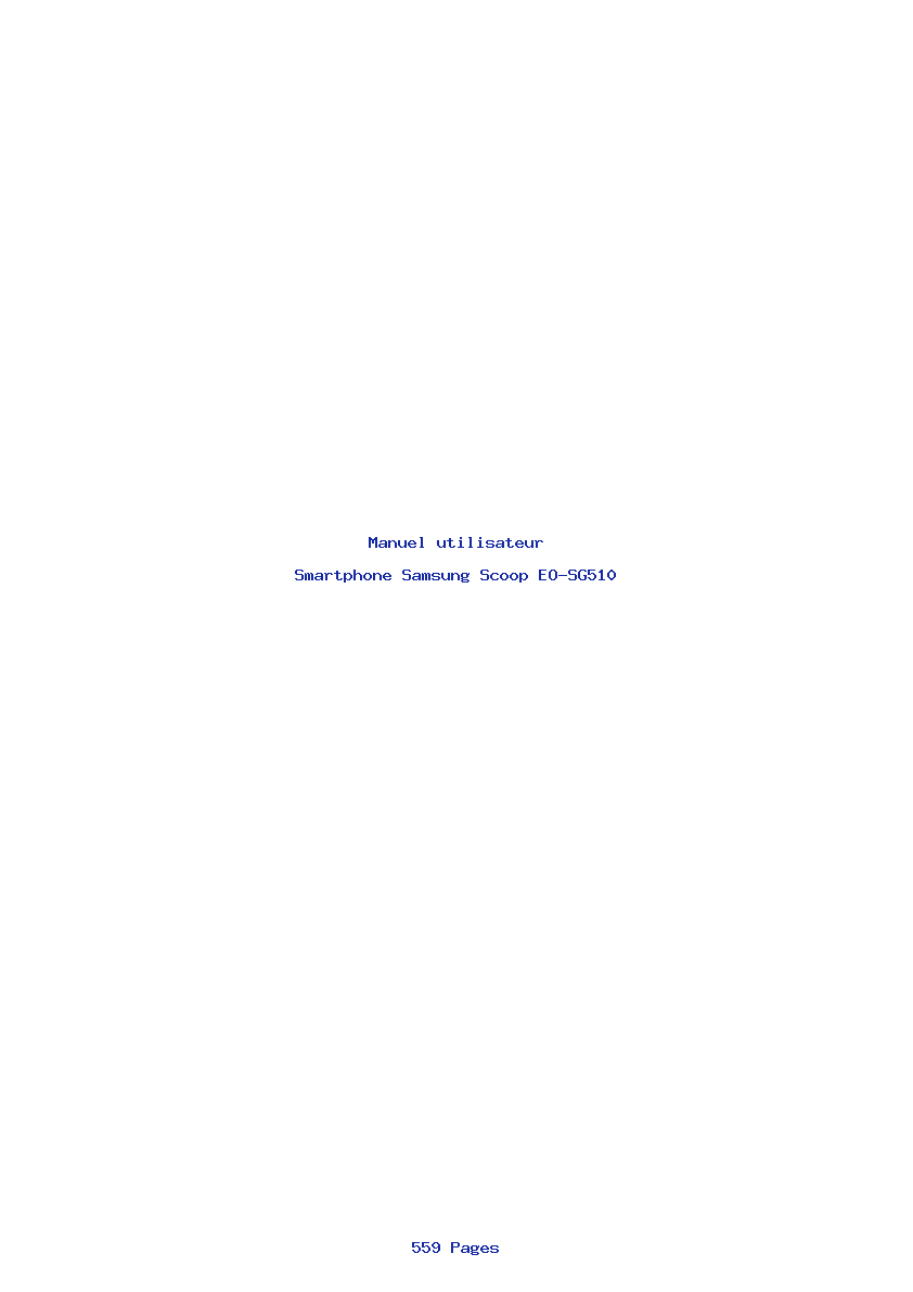 Page 1 de la notice Manuel utilisateur Samsung Scoop EO-SG510