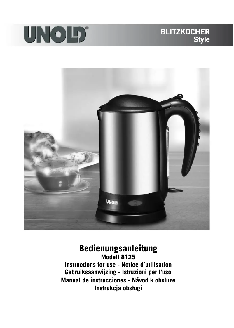 Page 1 de la notice Manuel utilisateur Unold 8125 Style