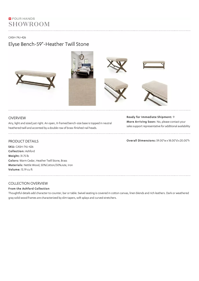 Página 1 del manual Manual de usuario Four Hands CASH-74J-426