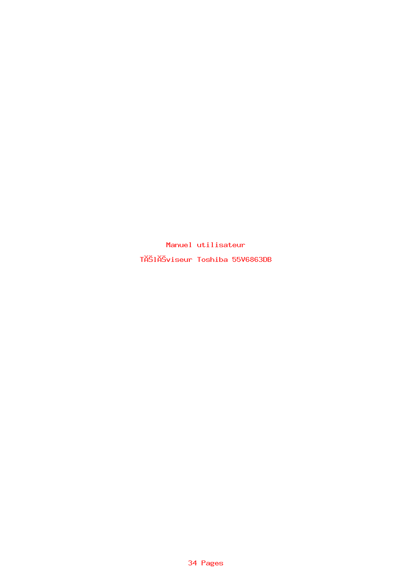 Page 1 de la notice Manuel utilisateur Toshiba 55V6863DB