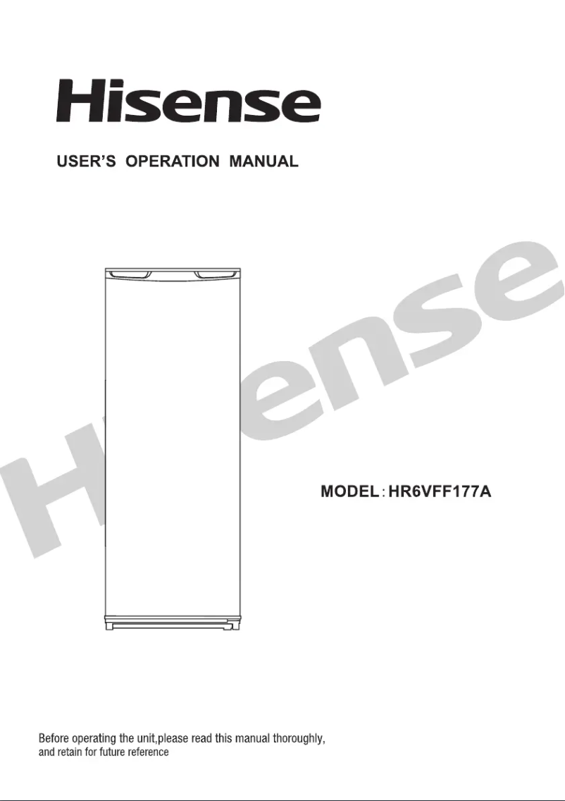 Page 1 de la notice Manuel utilisateur Hisense HR6VFF177A
