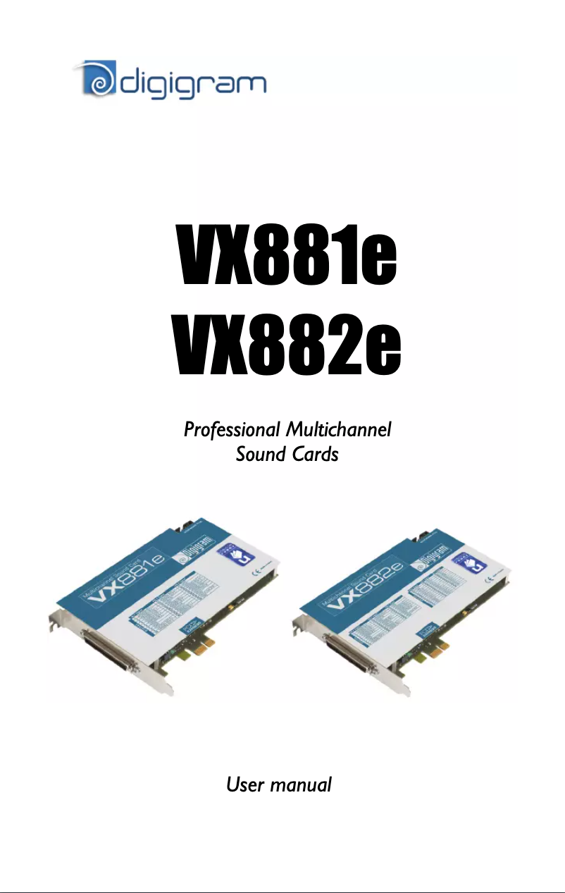 Page 1 of the manual User Manual Digigram VX881e