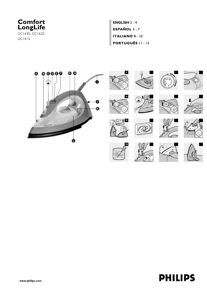 Page 1 de la notice Manuel utilisateur Philips Comfort LongLife GC1615