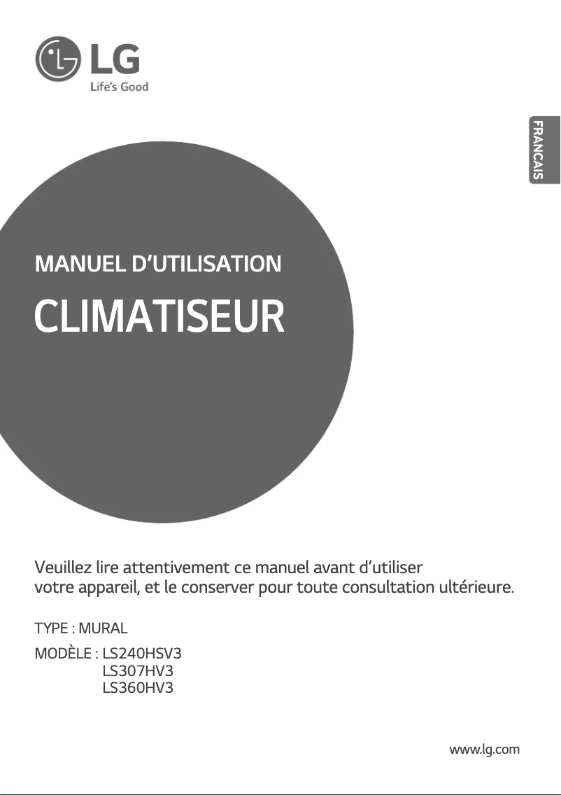 Page 1 de la notice Manuel utilisateur LG LSN307HV3