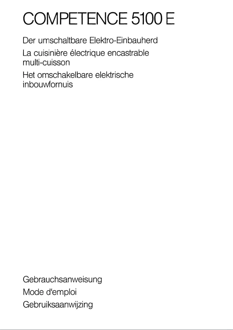 Page 1 de la notice Manuel utilisateur AEG Competence 5100 E