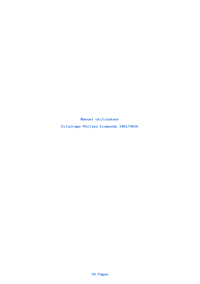 Page 1 de la notice Manuel utilisateur Philips Ecomoods 346174816