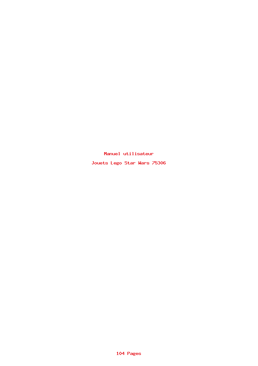 Page 1 de la notice Manuel utilisateur Lego Star Wars 75306