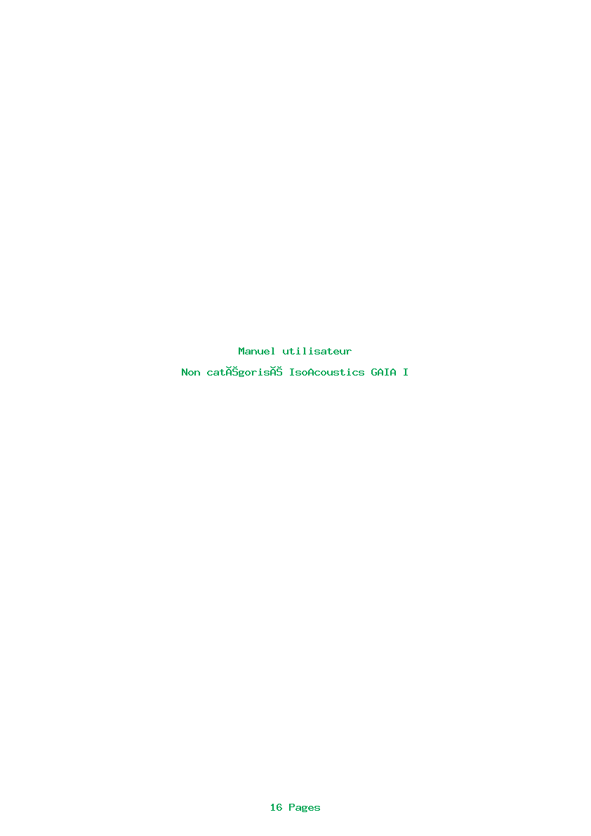 Page 1 de la notice Manuel utilisateur IsoAcoustics GAIA I