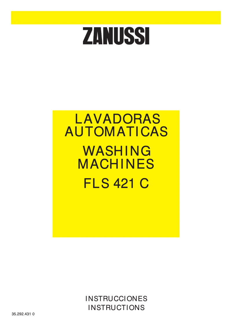 Page 1 de la notice Manuel utilisateur Zanussi FLS 421 C