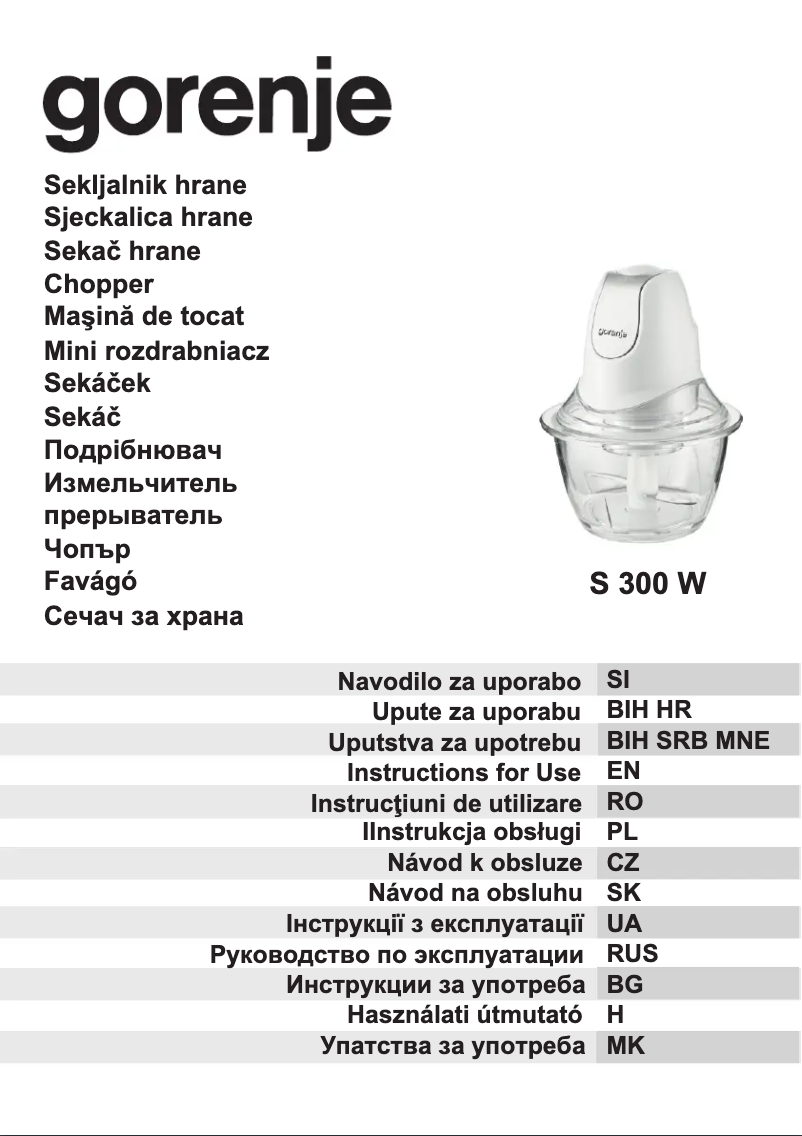 Página 1 del manual Manual de usuario Gorenje S300W