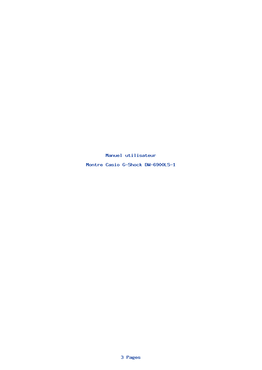 Page 1 de la notice Manuel utilisateur Casio G-Shock DW-6900LS-1