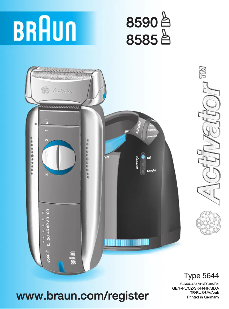 Page 1 de la notice Manuel utilisateur Braun Activator 8585