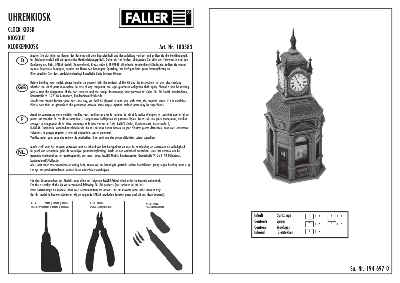 Page 1 de la notice Manuel utilisateur Faller 180583