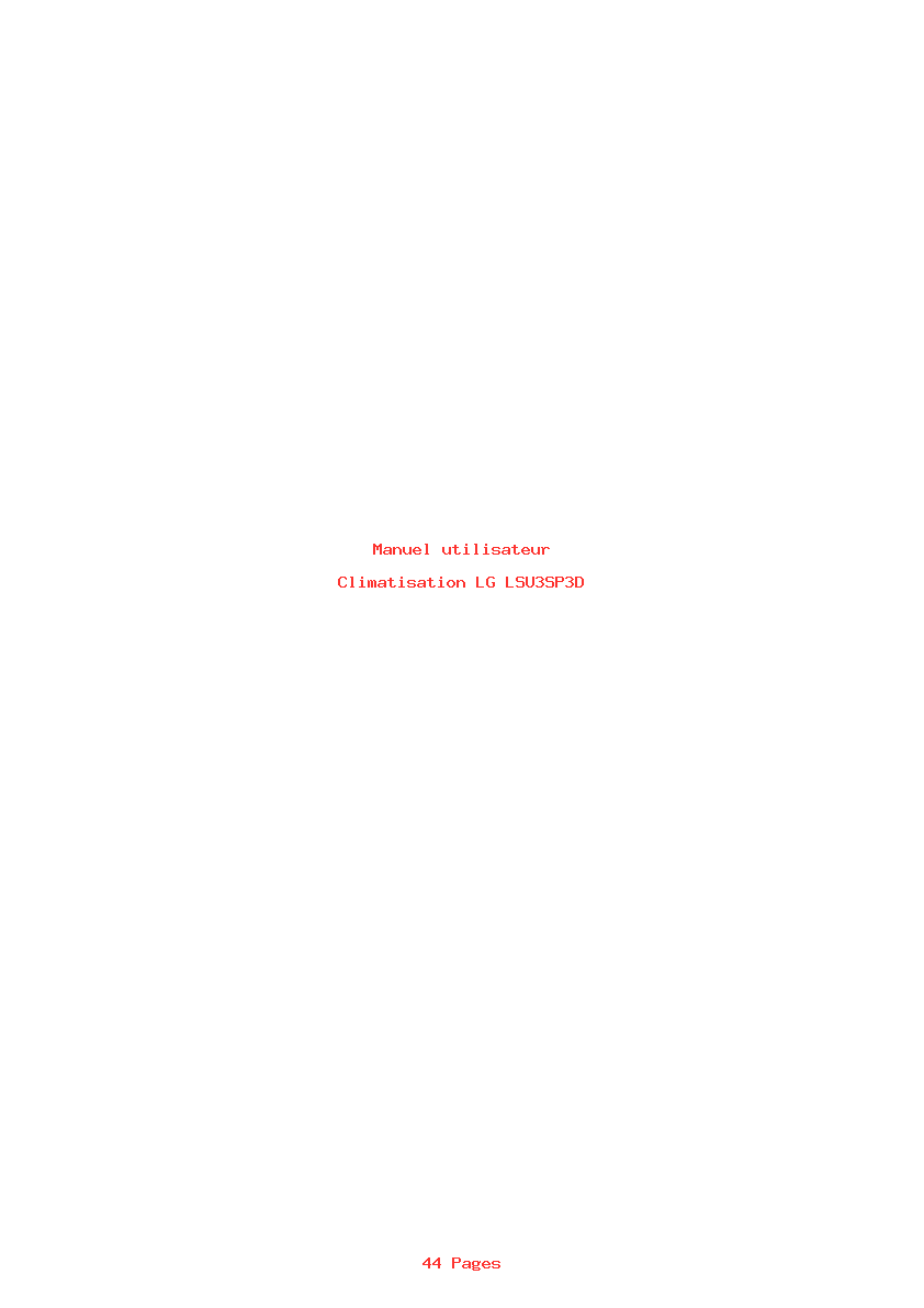 Page 1 de la notice Manuel utilisateur LG LSU3SP3D