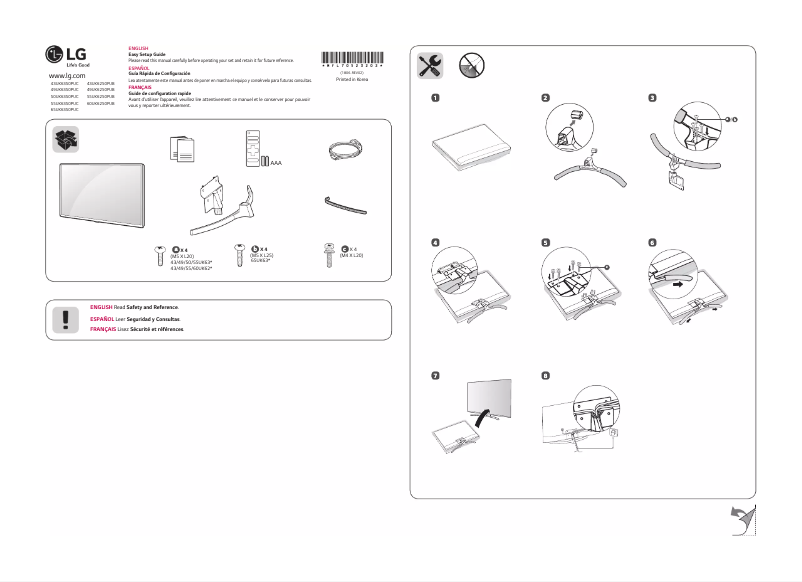 Page 1 de la notice Manuel utilisateur LG 49UK6250PUB