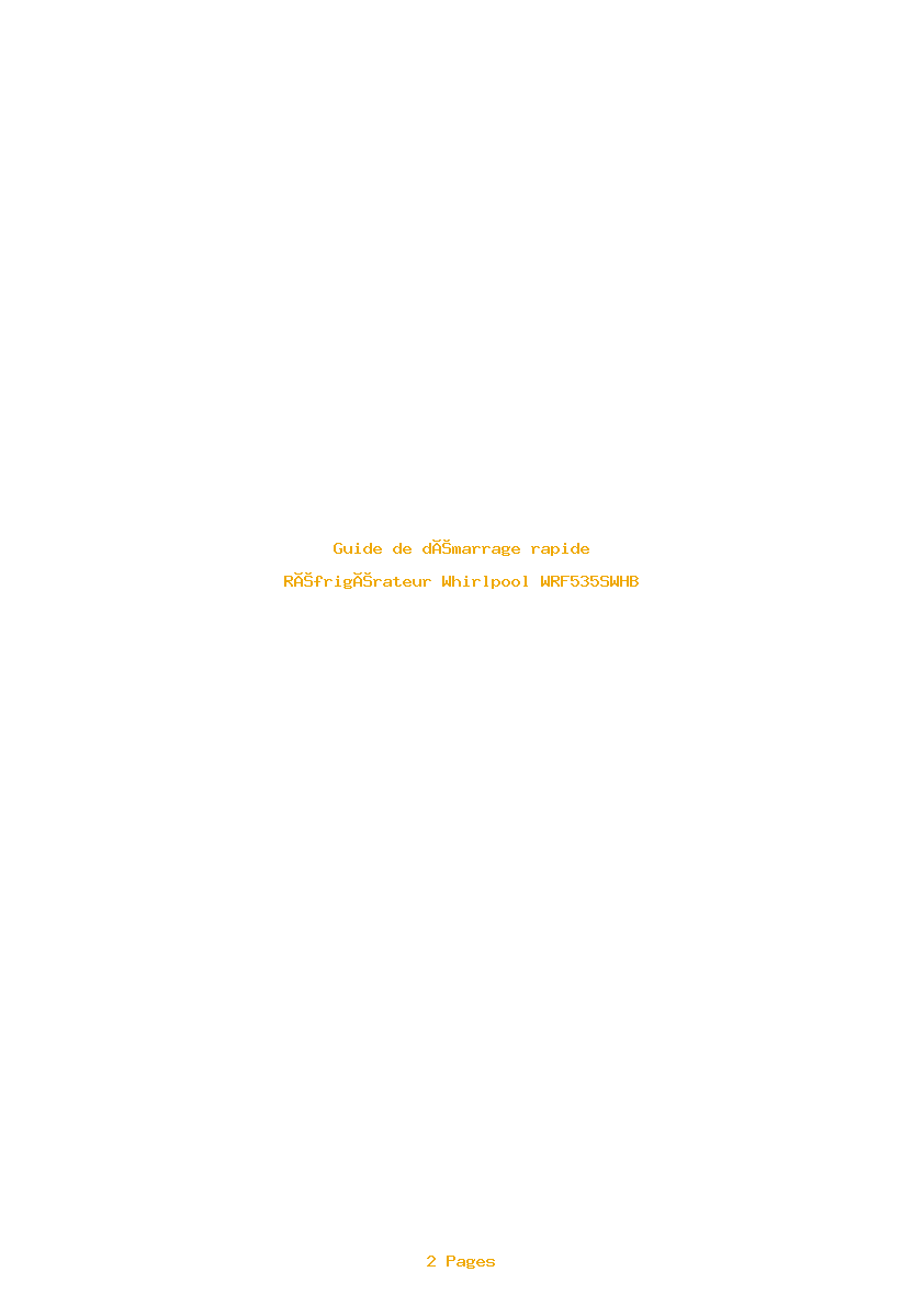 Image de la première page du manuel de l'appareil WRF535SWHB