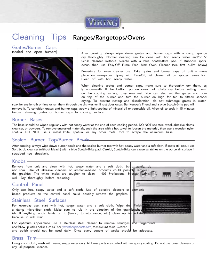 Página 1 del manual Manual de uso y mantenimiento Viking VGR5486GWH