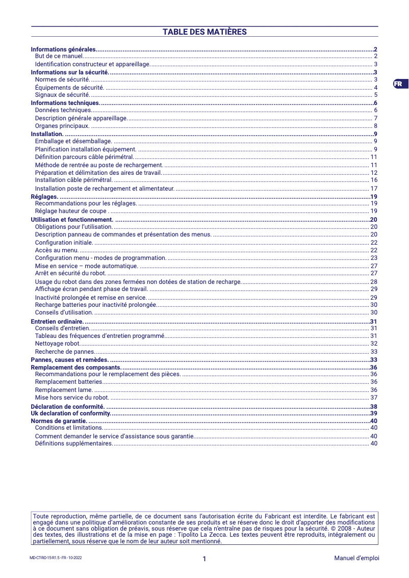 Page 1 of the manual User Manual Ambrogio 4.0 Elite