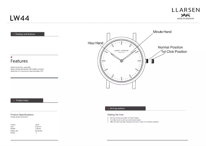 Page 1 de la notice Manuel utilisateur Lars Larsen JOSEPHINE 144GWML