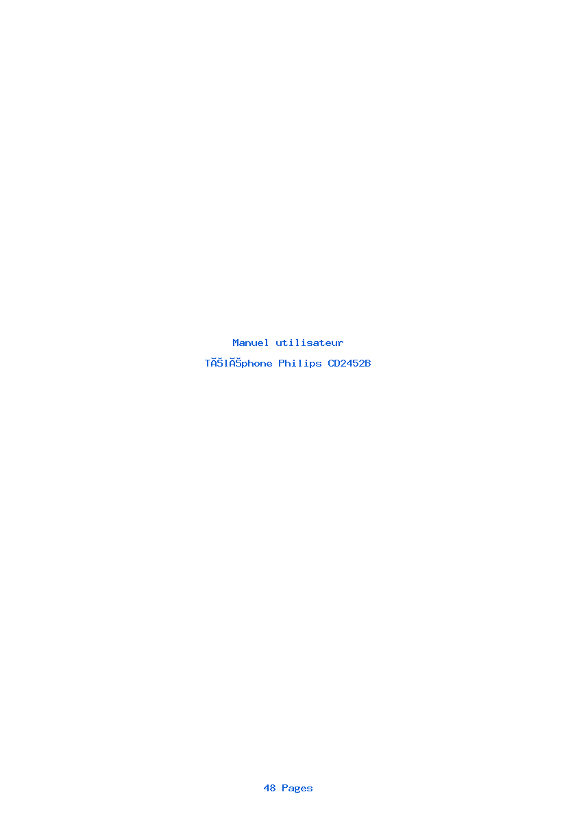 Page 1 de la notice Manuel utilisateur Philips CD2452B