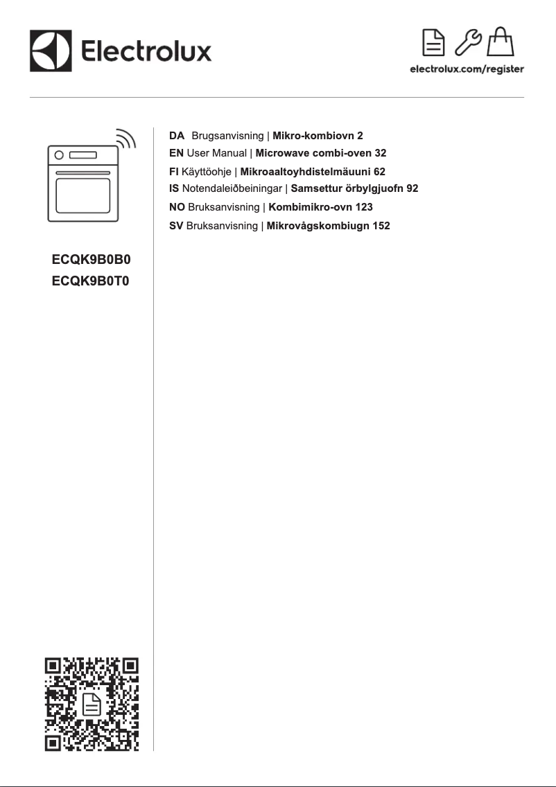 Page 1 de la notice Manuel utilisateur Electrolux ECQK9B0B0