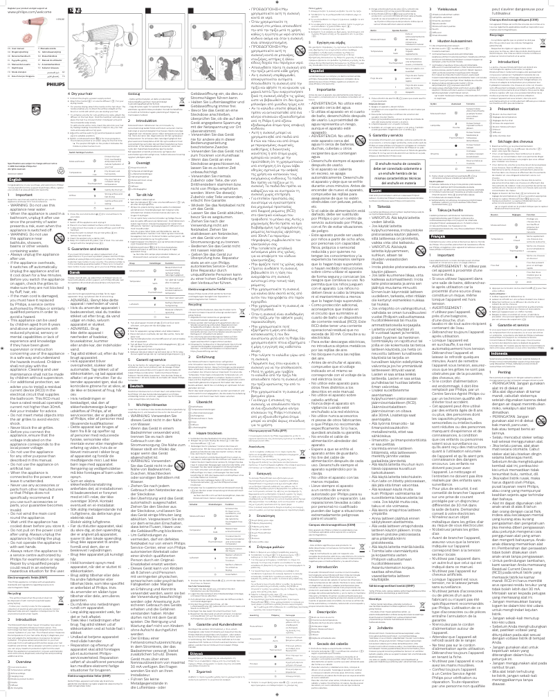 Página 1 del manual Manual de usuario Philips DryCare Prestige HP8283