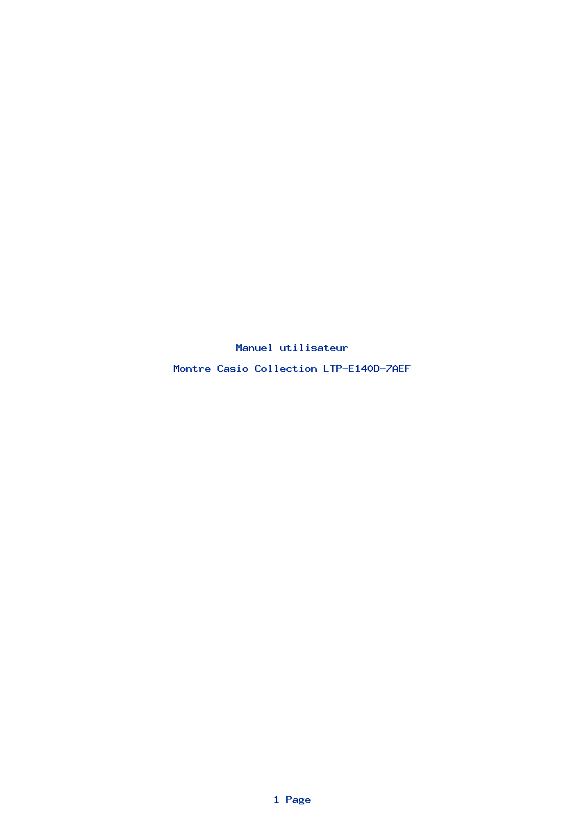 Page 1 de la notice Manuel utilisateur Casio Collection LTP-E140D-7AEF